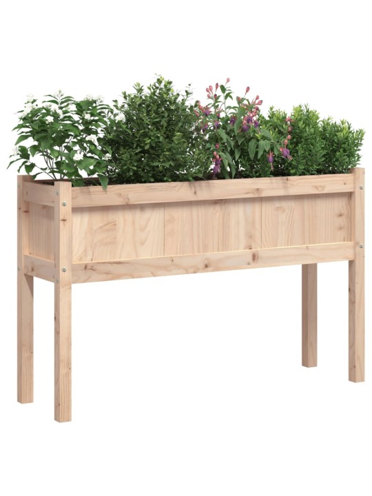 Sodo lovelis su kojelėmis, 110x31x70cm, pušies medienos masyvas