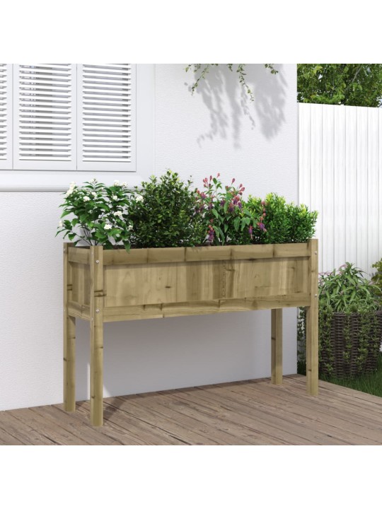 Sodo lovelis su kojelėmis, 110x31x70cm, impregnuota pušis