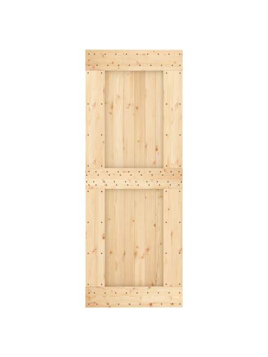Stumdomos durys su įrangos rinkiniu, 80x210cm, pušies masyvas