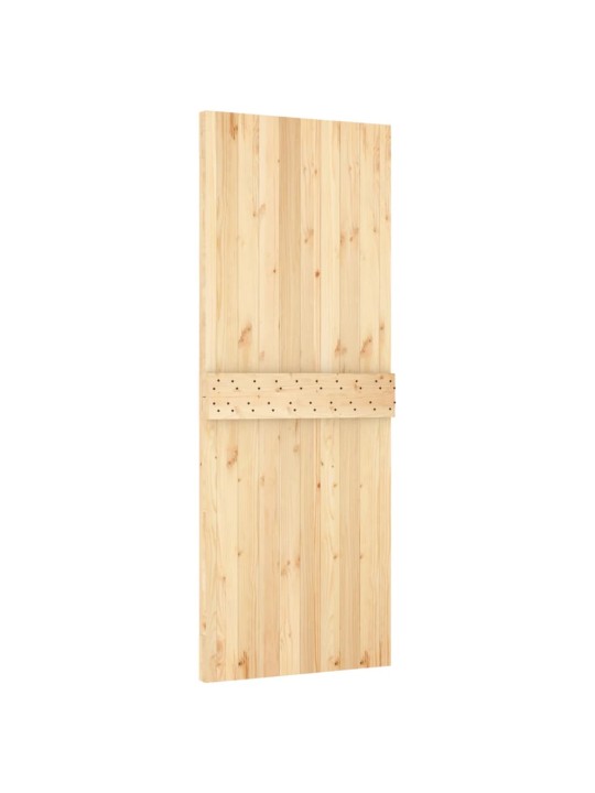 Stumdomos durys su įrangos rinkiniu, 80x210cm, pušies masyvas