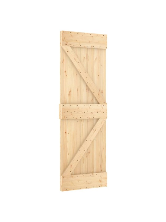 Stumdomos durys su įrangos rinkiniu, 80x210cm, pušies masyvas