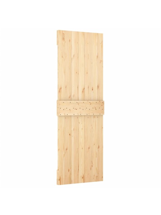 Stumdomos durys su įrangos rinkiniu, 80x210cm, pušies masyvas