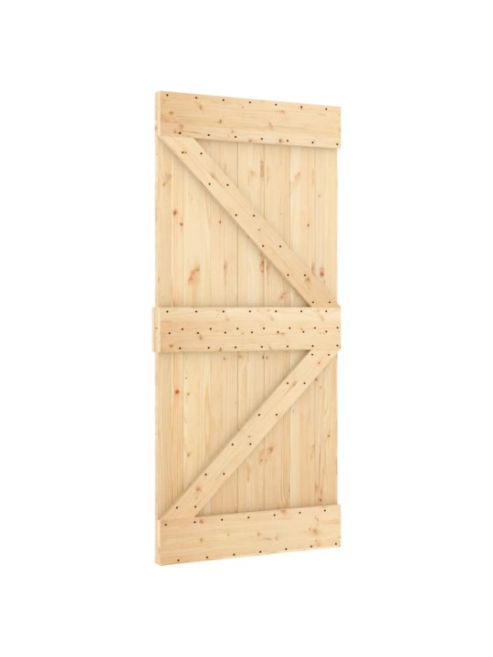 Stumdomos durys su įrangos rinkiniu, 100x210cm, pušies masyvas