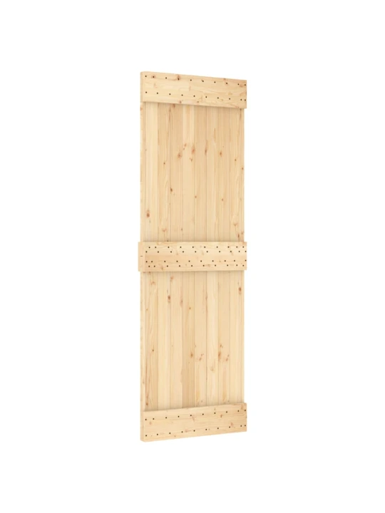 Stumdomos durys su įrangos rinkiniu, 70x210cm, pušies masyvas