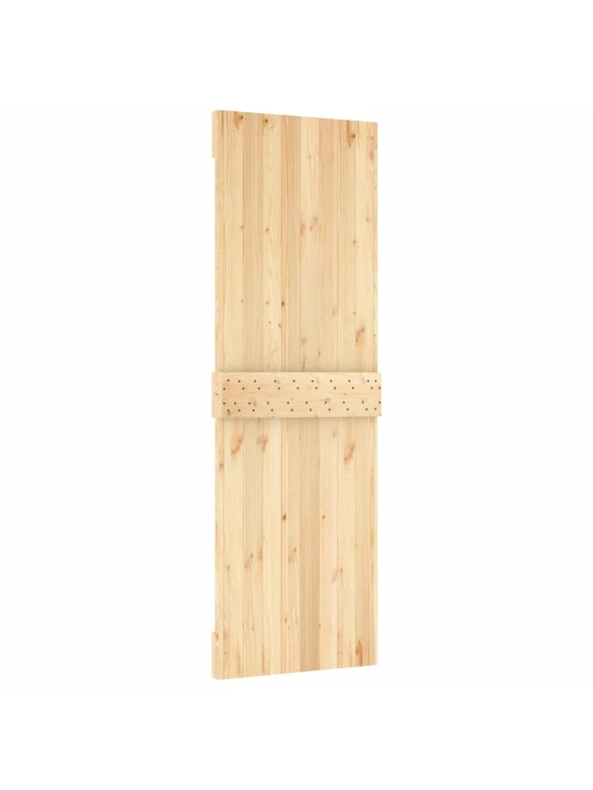 Stumdomos durys su įrangos rinkiniu, 70x210cm, pušies masyvas