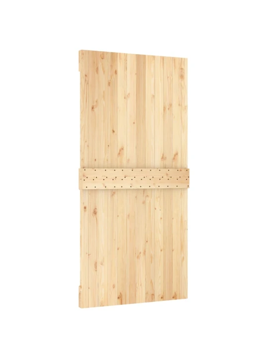 Stumdomos durys su įrangos rinkiniu, 100x210cm, pušies masyvas