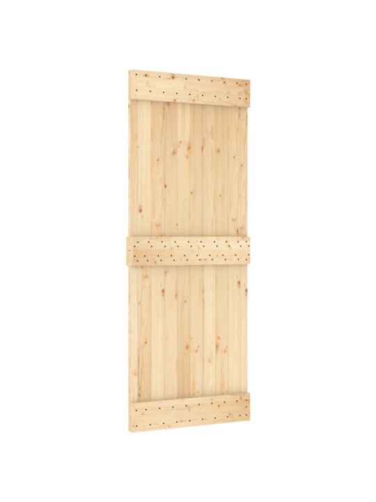 Stumdomos durys su įrangos rinkiniu, 80x210cm, pušies masyvas