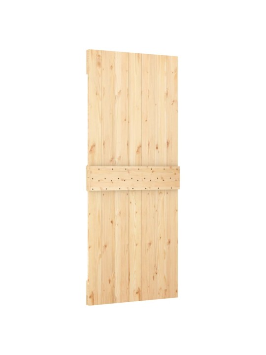 Stumdomos durys su įrangos rinkiniu, 80x210cm, pušies masyvas