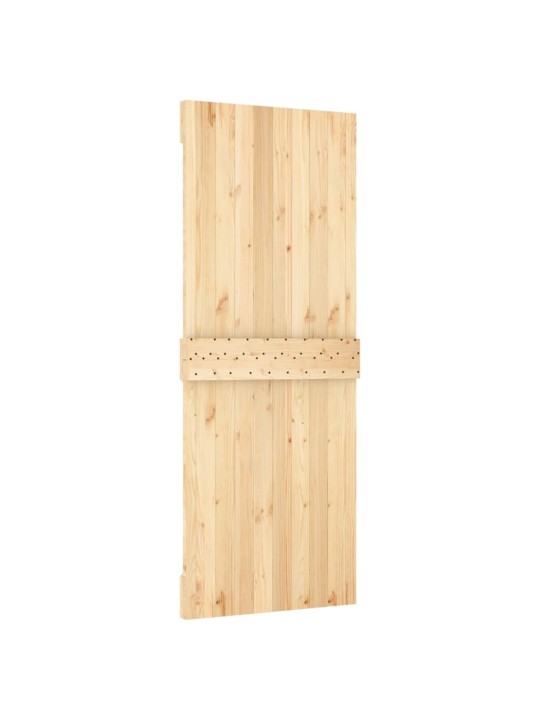 Stumdomos durys su įrangos rinkiniu, 80x210cm, pušies masyvas
