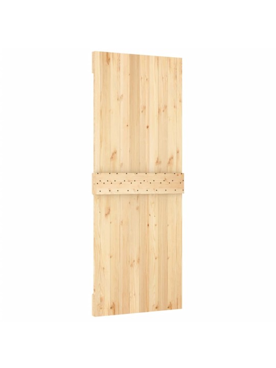 Stumdomos durys su įrangos rinkiniu, 80x210cm, pušies masyvas