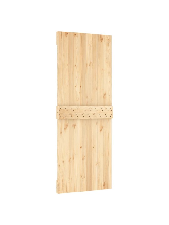 Stumdomos durys su įrangos rinkiniu, 80x210cm, pušies masyvas