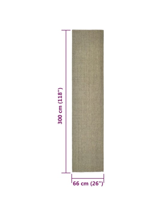 Sizalio kilimėlis draskymo stulpui, taupe spalvos, 66x300cm