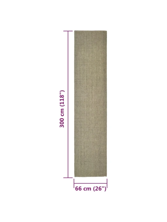 Sizalio kilimėlis draskymo stulpui, taupe spalvos, 66x300cm