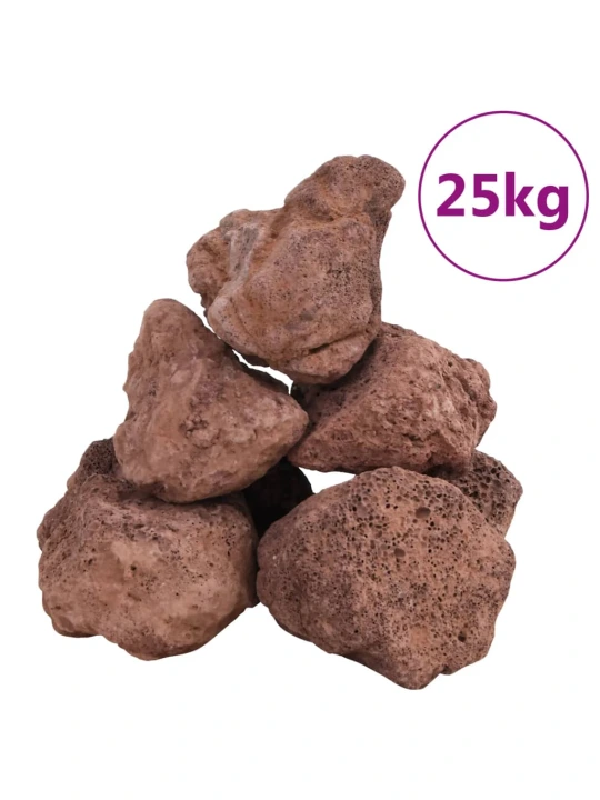 Vulkaninės uolienos, raudonos spalvos, 25 kg, 10-30 cm
