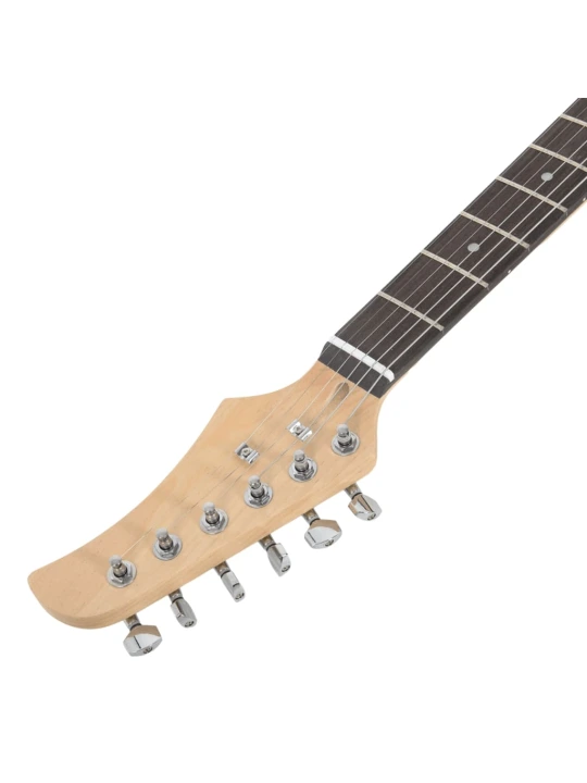 Elektrinė gitara pradedantiesiems su dėklu, ruda/balta, 4/4 39"