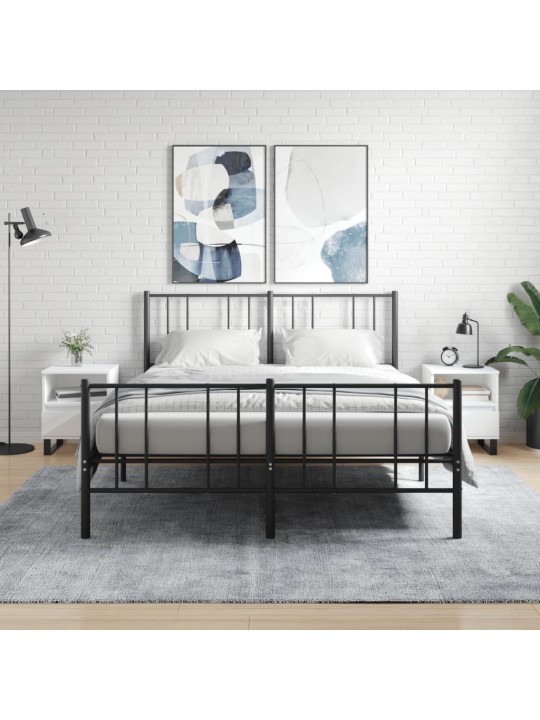 Naktinės spintelės, 2vnt., baltos, 40x35x50cm, apdirbta mediena