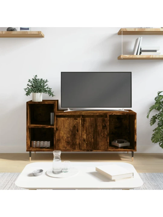 Televizoriaus spintelė, dūminio ąžuolo, 100x35x55cm, mediena