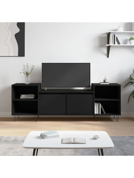 Televizoriaus spintelė, juodos spalvos, 160x35x55cm, mediena