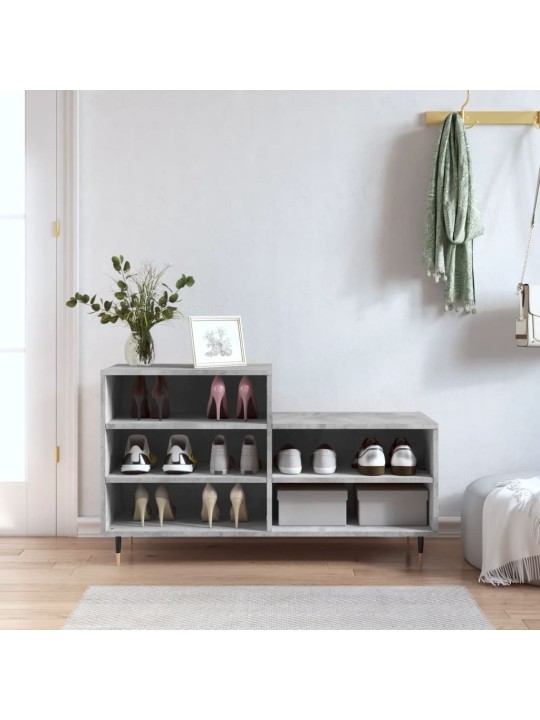 Spintelė batams, betono pilka, 102x36x60cm, apdirbta mediena