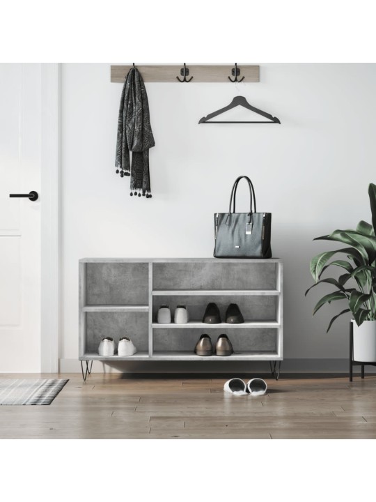 Spintelė batams, betono pilka, 102x36x60cm, apdirbta mediena