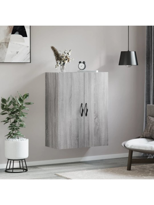 Prie sienos montuojama spintelė, pilka, 69,5x34x90cm, mediena