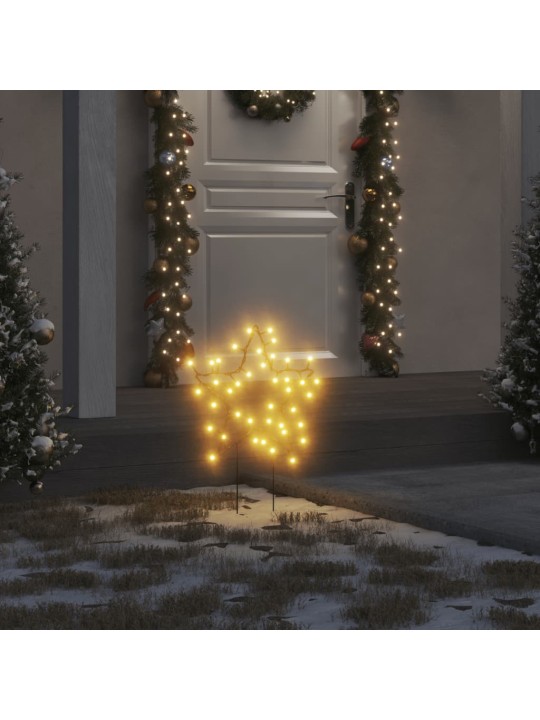 Kalėdinės dekoracijos žvaigždės su smaigais, 3vnt., 50LED, 29cm