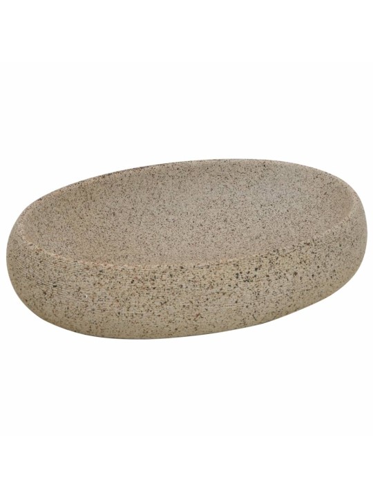 Praustuvas ant stalviršio, smėlio, 59x40x15cm, keramika, ovalus