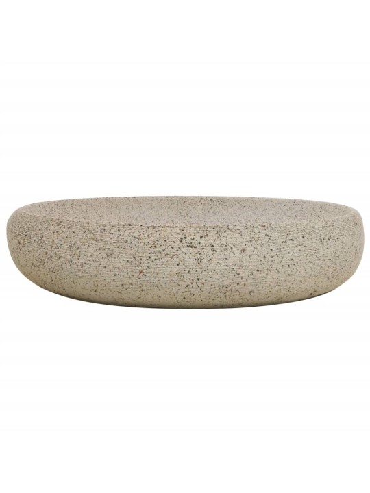 Praustuvas ant stalviršio, smėlio, 59x40x15cm, keramika, ovalus