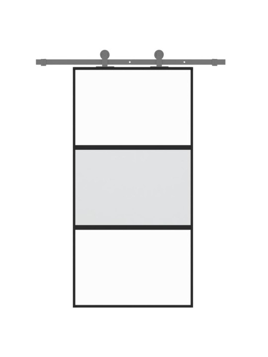 Stumdomos durys, juodos, 102,5x205cm, stiklas ir aliuminis
