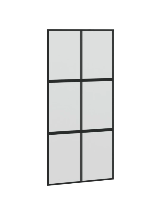 Stumdomos durys, juodos, 102,5x205cm, stiklas ir aliuminis