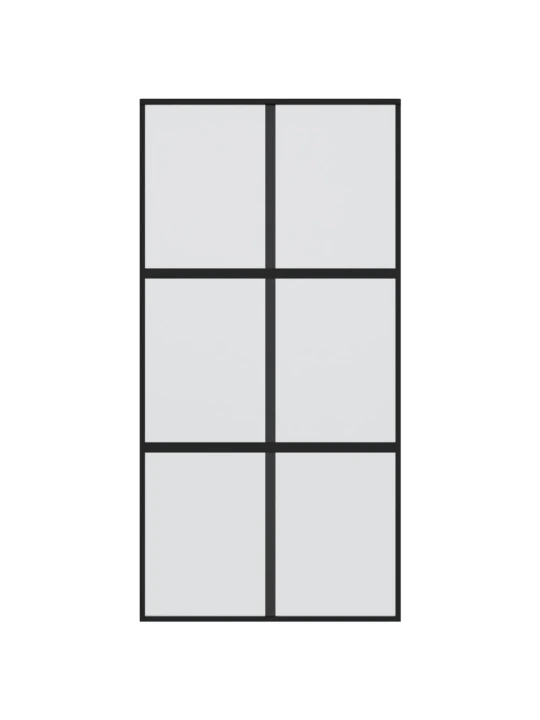 Stumdomos durys, juodos, 102,5x205cm, stiklas ir aliuminis