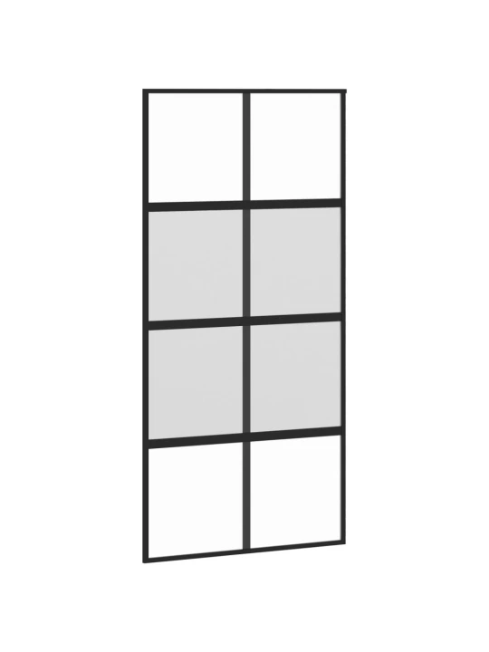 Stumdomos durys, juodos, 102,5x205cm, stiklas ir aliuminis