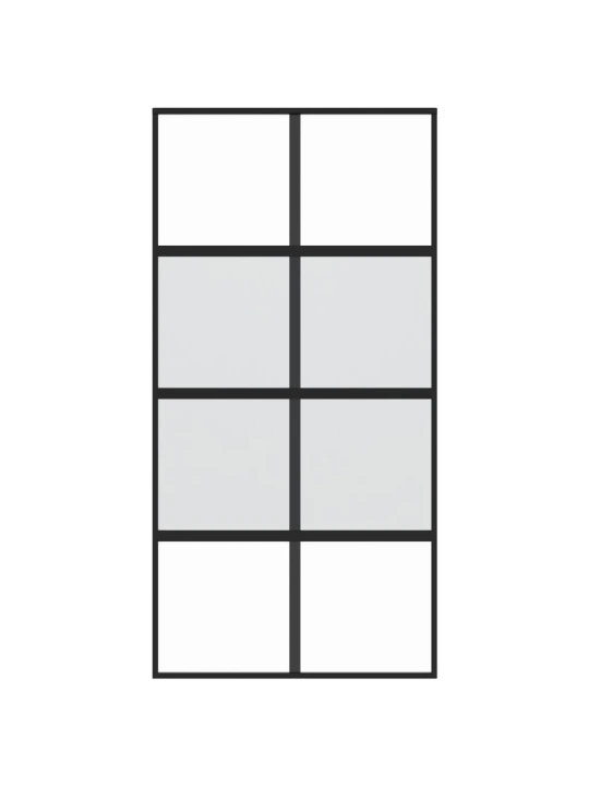 Stumdomos durys, juodos, 102,5x205cm, stiklas ir aliuminis