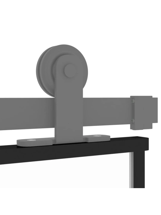 Stumdomos durys, juodos, 102,5x205cm, stiklas ir aliuminis