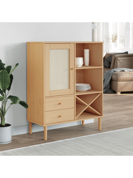 Komoda SENJA, ruda, 90x40x112cmcm, pušies masyvas