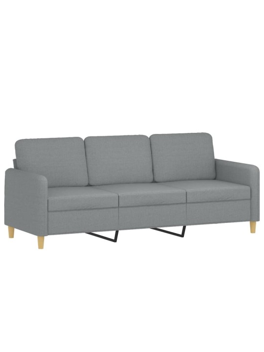 Trivietė sofa, šviesiai pilkos spalvos, 180cm, audinys