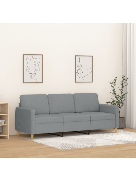 Trivietė sofa, šviesiai pilkos spalvos, 180cm, audinys