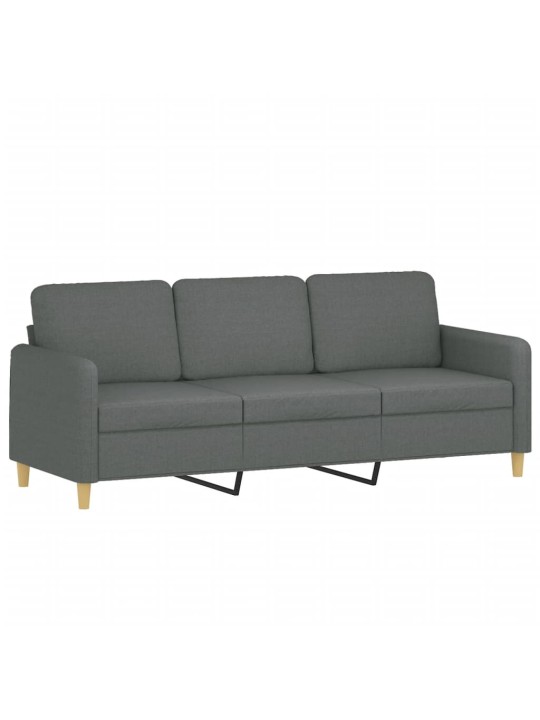 Trivietė sofa, tamsiai pilkos spalvos, 180cm, audinys