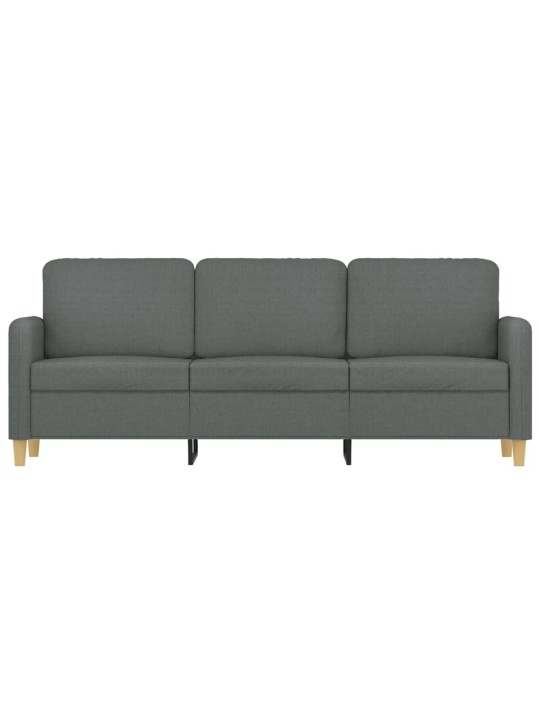 Trivietė sofa, tamsiai pilkos spalvos, 180cm, audinys