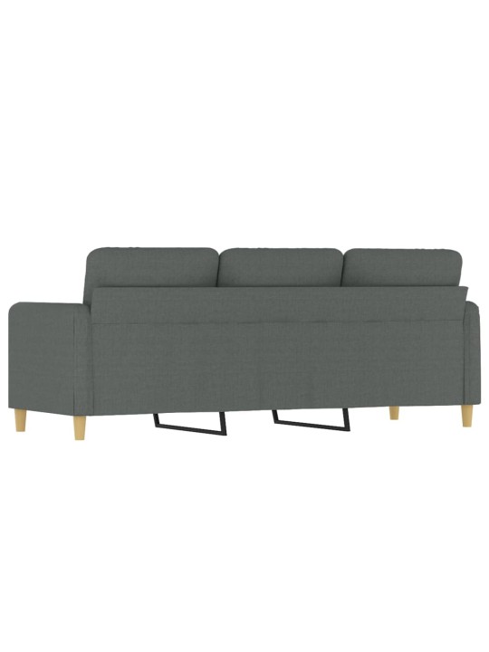 Trivietė sofa, tamsiai pilkos spalvos, 180cm, audinys