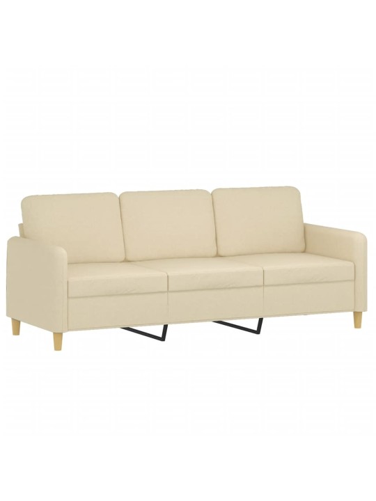 Trivietė sofa, kreminės spalvos, 180cm, audinys