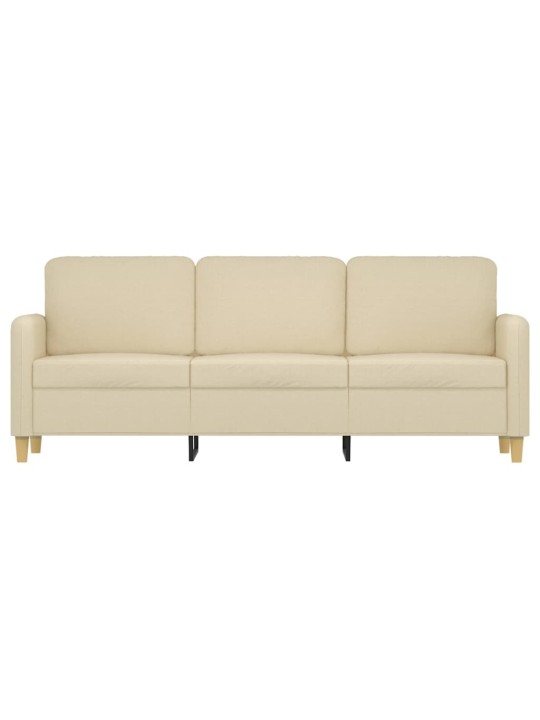 Trivietė sofa, kreminės spalvos, 180cm, audinys