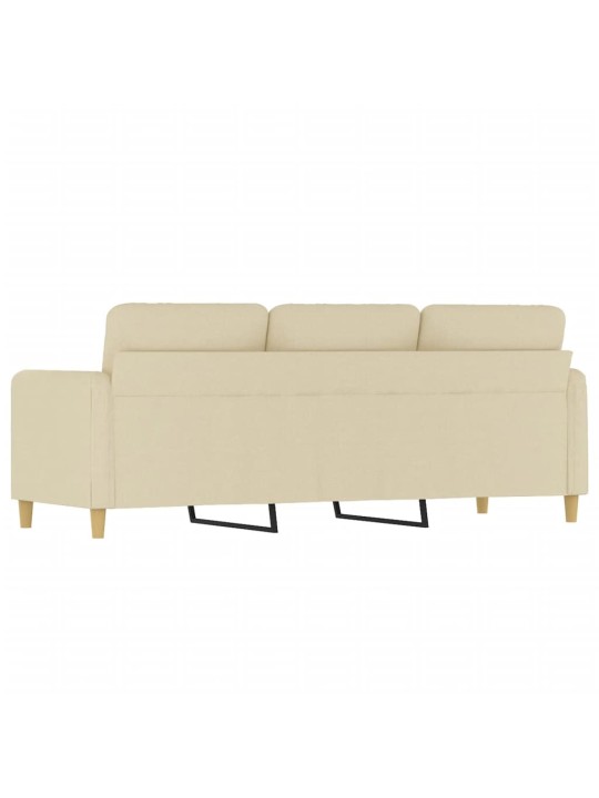 Trivietė sofa, kreminės spalvos, 180cm, audinys