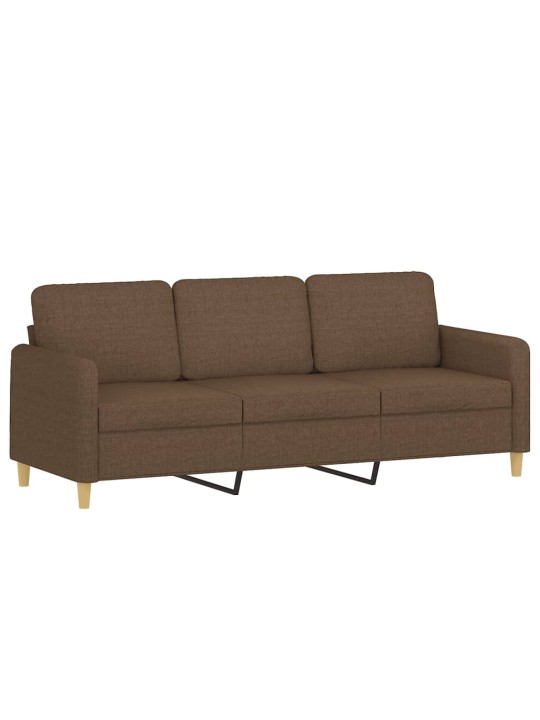 Trivietė sofa, rudos spalvos, 180cm, audinys