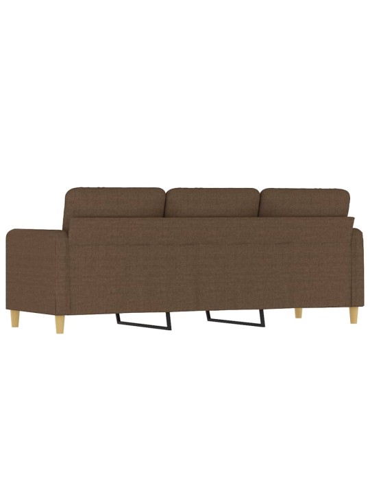 Trivietė sofa, rudos spalvos, 180cm, audinys