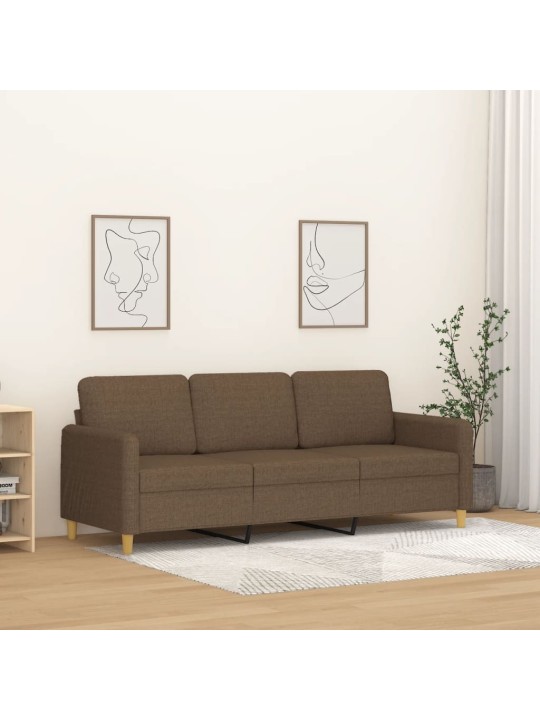 Trivietė sofa, rudos spalvos, 180cm, audinys