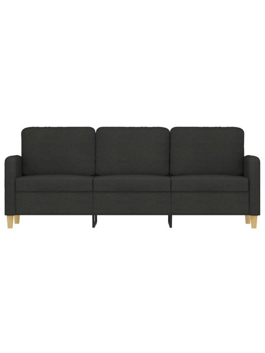 Trivietė sofa, juodos spalvos, 180cm, audinys