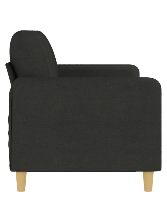 Trivietė sofa, juodos spalvos, 180cm, audinys
