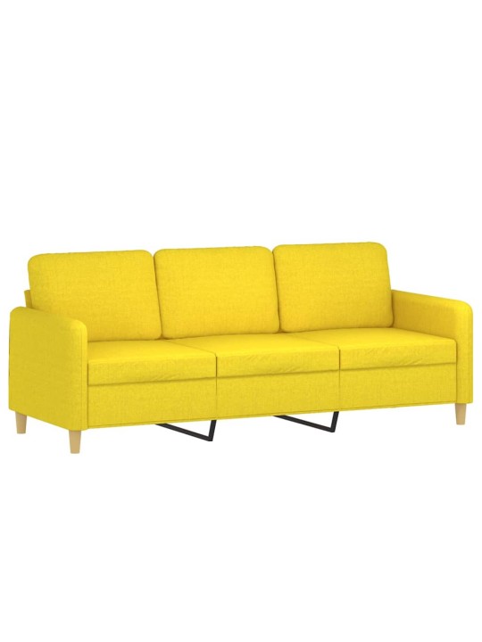 Trivietė sofa, šviesiai geltonos spalvos, 180cm, audinys