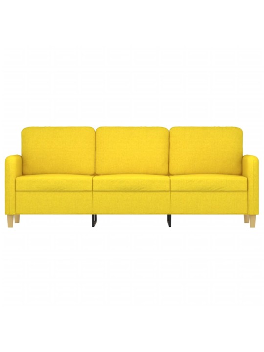 Trivietė sofa, šviesiai geltonos spalvos, 180cm, audinys